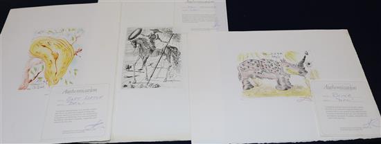 5 Templeton & Rawlings Dali prints including other misc prints 33x25